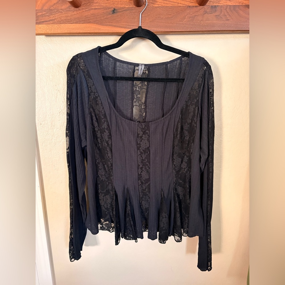 Anthropologie Black Lace Blouse